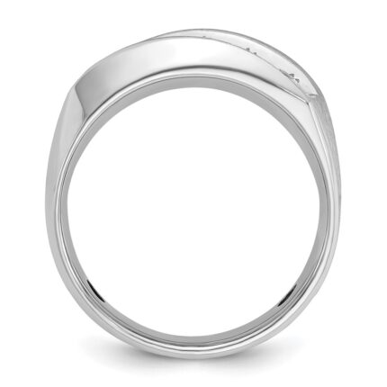 IBGoodman 14k White Gold Men's Polished and Satin 5-Stone 1 Carat AA Quality Diamond Ring