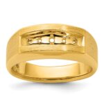 14k IBGoodman Men's Polished and Satin 5-Stone Ring Mounting