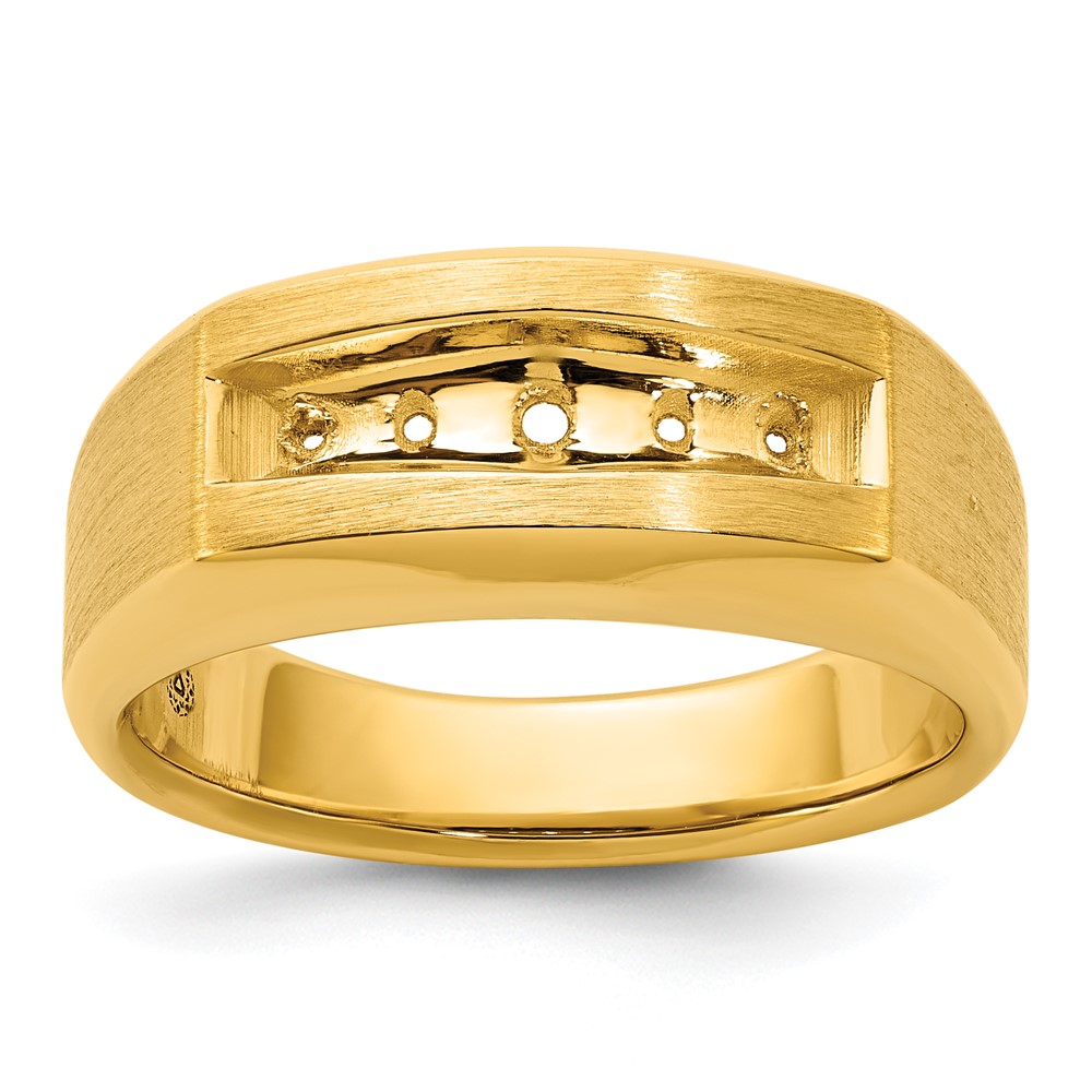 B63123-4Y.jpg 14k IBGoodman Men's Polished and Satin 5-Stone Ring Mounting - Image 1