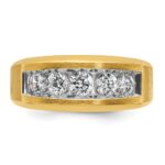 14k IBGoodman Men's Polished and Satin 5-Stone Ring Mounting - Image 6