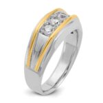 IBGoodman 14k Two-tone Men's Polished 3-Stone 1/2 Carat AA Quality Diamond Ring - Image 8