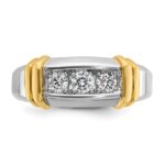 IBGoodman 14k Two-tone Men's Polished 3-Stone 1/2 Carat AA Quality Diamond Ring - Image 6