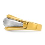 IBGoodman 14k Two-tone 3/8 carat Lab Grown Diamond VS/SI+ G+ Complete Polished and Satin Men's Ring - Image 3
