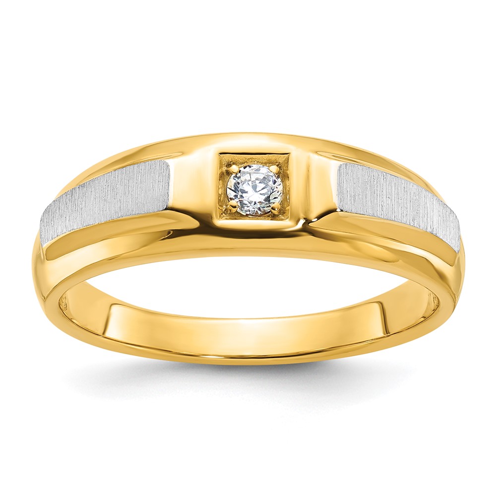 B63234-0YWA.jpg 10k Two-tone IBGoodman Men's Polished and Satin Diamond Ring Mounting - Image 1