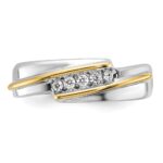 IBGoodman 14k Two-tone 1/6 carat Lab Grown Diamond VS/SI+ G+ Complete Polished Men's Five Stone Ring - Image 4