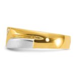 IBGoodman 14k Two-tone Men's Polished Satin and Grooved 3-Stone 1/6 Carat AA Quality Diamond Ring - Image 5