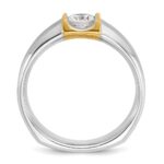 14k Two-tone IBGoodman Men's 1/2 carat Diamond Complete Ring - Image 2