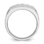 14k White Gold IBGoodman Men's Polished & Satin 5-Stone Ring Mounting - Image 2