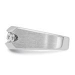 14k White Gold IBGoodman Men's Polished & Satin 5-Stone Ring Mounting - Image 5
