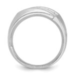 14k White Gold IBGoodman Men's Polished & Satin 5-Stone Ring Mounting - Image 2