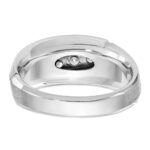 IBGoodman 14k White Gold Men's Polished and Satin 5-Stone 1/2 Carat AA Quality Diamond Ring - Image 7