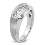14k White Gold IBGoodman Men's Polished & Satin 5-Stone Ring Mounting - Image 8