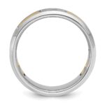 IBGoodman 14k Two-tone Men's Polished Satin and Cut-Out 1/6 Carat AA Quality Diamond 3-Stone Ring - Image 2