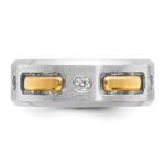 IBGoodman 14k Two-tone 1/6 carat Lab Grown Diamond VS/SI+ G+ Polished and Satin Cut-Out Three Stone Complete Men's Ring - Image 4