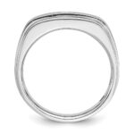 14k White Gold IBGoodman Men's Polished and Satin Diamond Ring Mounting - Image 2
