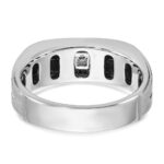 14k White Gold IBGoodman Men's Polished and Satin Diamond Ring Mounting - Image 7