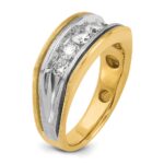 IBGoodman 14k Two-tone with Black Rhodium 1 carat Lab Grown Diamond VS/SI+ G+ Five Stone Complete Men's Ring - Image 6