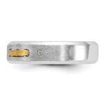 14k Two-tone IBGoodman Men's Polished and Satin Diamond Complete Ring - Image 5