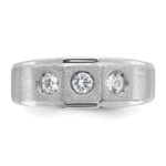 14k White Gold IBGoodman Men's Polished and Satin 3/8 carat Diamond Complete Ring - Image 6