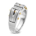14k Two-tone IBGoodman Men's Polished and Satin Diamond Ring Mounting - Image 8