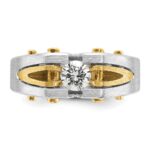 14k Two-tone IBGoodman Men's Polished and Satin 1/2 carat Diamond Complete Ring - Image 6