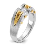 14k Two-tone IBGoodman Men's Polished and Satin 1/2 carat Diamond Complete Ring - Image 8