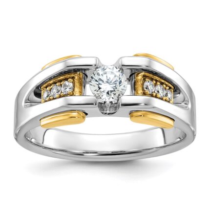14k Two-tone IBGoodman Men's 1/2 carat Diamond Complete Ring