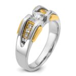 14k Two-tone IBGoodman Men's 1/2 carat Diamond Complete Ring - Image 8