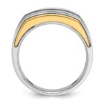 14k Two-tone IBGoodman Men's Polished 5-Stone Ring Mounting - Image 2
