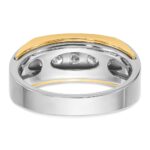 14k Two-tone IBGoodman Men's Polished 5-Stone Ring Mounting - Image 7