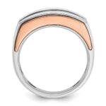 IBGoodman 10k White and Rose Gold Men's Polished and Cut-Out 5-Stone Ring Mounting - Image 2