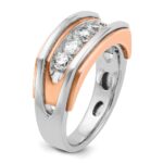 IBGoodman 10k White and Rose Gold Men's Polished and Cut-Out 5-Stone Ring Mounting - Image 8