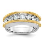 IBGoodman 14k Two-tone 1 1/2 carat Lab Grown Diamond VS/SI+ G+ Complete Men's Ring