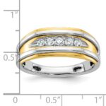 IBGoodman 10k Two-tone Men's Polished 5-Stone 1/4 Carat A Quality Diamond Ring - Image 2