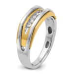IBGoodman 14k Two-tone Men's Polished 5-Stone 1/4 Carat AA Quality Diamond Ring - Image 8