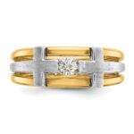 IBGoodman 10k Two-tone Men's Polished Satin and Cut-Out 1/5 Carat A Quality Diamond Cross Ring - Image 6