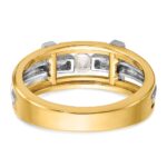 IBGoodman 10k Two-tone Men's Polished Satin and Cut-Out 1/5 Carat A Quality Diamond Cross Ring - Image 7