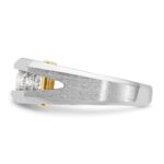 IBGoodman 14k Two-tone Men's Polished and Satin Cut-Out 5-Stone Ring Mounting - Image 4