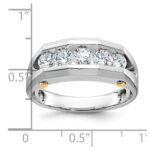 IBGoodman 14k Two-tone Men's Polished and Satin Cut-Out 5-Stone Ring Mounting - Image 2