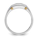 IBGoodman 14k Two-tone Men's Polished Satin and Cut-Out 5-Stone 1/4 Carat AA Quality Diamond Ring