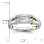 IBGoodman 14k Two-tone Men's Polished Satin and Cut-Out 5-Stone 1/4 Carat AA Quality Diamond Ring - Image 2