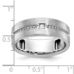 14k White Gold IBGoodman Men's Polished and Satin Ring Mounting - Image 3