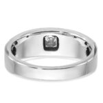 14k White Gold IBGoodman Men's Polished and Satin Diamond Ring Mounting - Image 7
