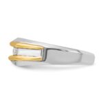 IBGoodman 14k Two-tone 1/4 carat Lab Grown Diamond VS/SI+ G+ Five Stone Complete Polished Men's Ring - Image 3