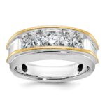IBGoodman 10k Two-tone Men's Polished 5-Stone 1 Carat A Quality Diamond Ring