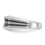 IBGoodman 10k White Gold Men's Polished Satin and Grooved Ring Mounting - Image 5