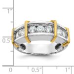 IBGoodman 14k Two-tone Men's Polished 7-Stone 1 Carat AA Quality Diamond Ring - Image 3