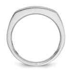 IBGoodman 14k White Gold with Black Rhodium Men's Polished Satin and Grooved Square 5-Stone 1/2 Carat AA Quality Diamond Ring - Image 2