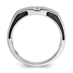 14k White Gold with Black Rhodium IBGoodman Men's Satin 1/3 carat Diamond Complete Ring - Image 2