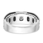 14k White Gold with Black Rhodium IBGoodman Men's Satin 1/3 carat Diamond Complete Ring - Image 7